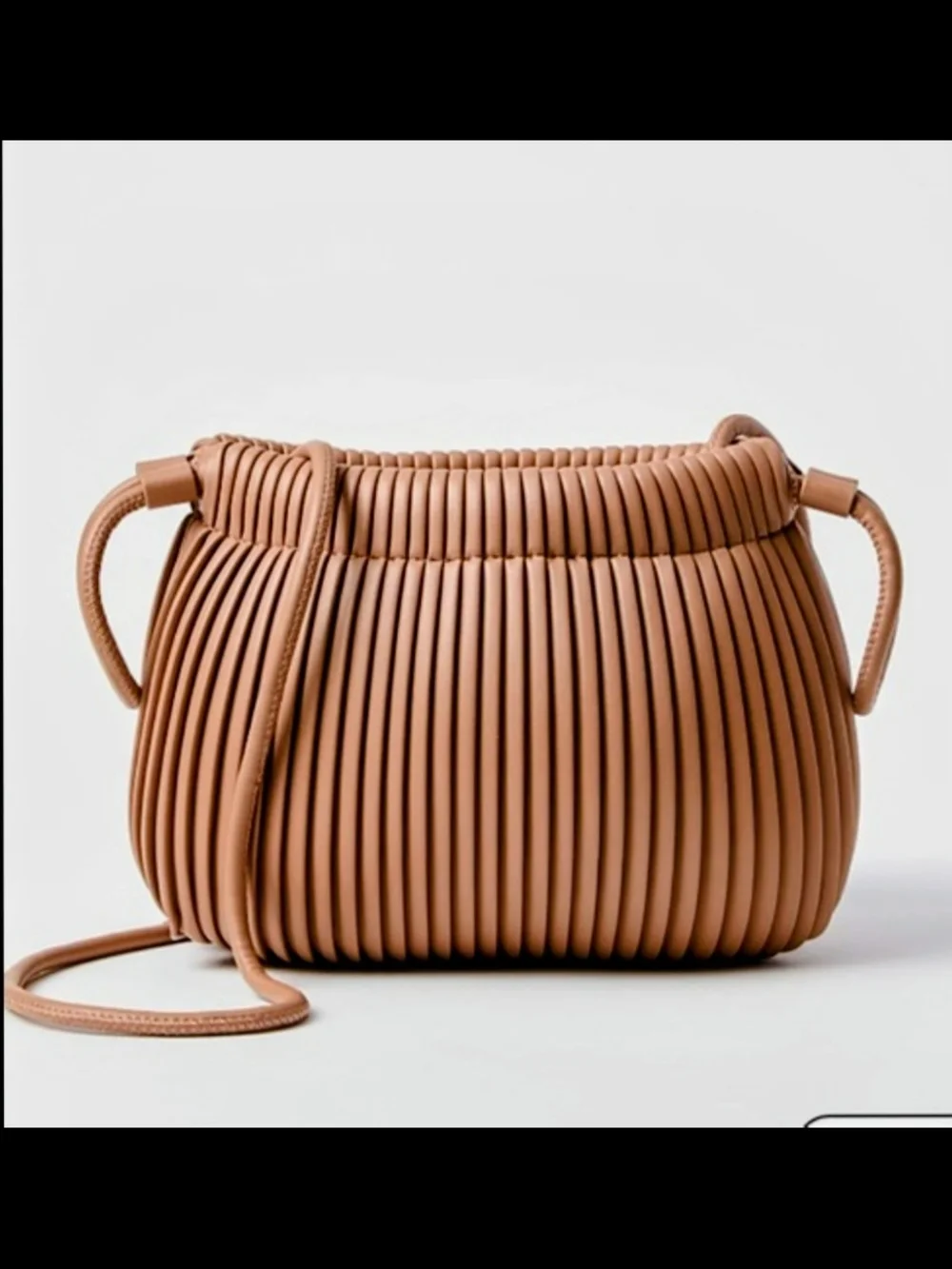 Loft Pleated Tan /Mauve Crossbody Bag - Women Bags, Shoulder Strap Length 23